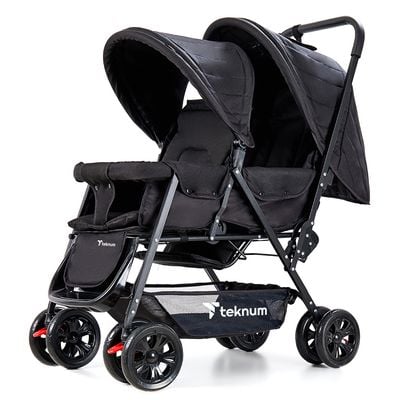 Teknum Double Baby Stroller - Black